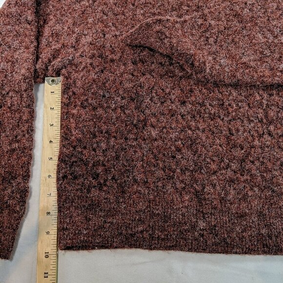 RW & Co. XS Women's Lightweight Open-Knit Sweater Wool Blend Red Heather Long - Picture 7 of 13